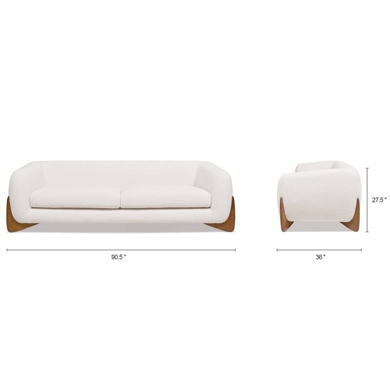 Alpine 90.5" Sherpa Upholstered Sofa