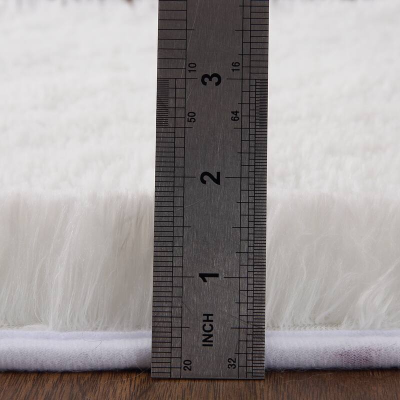 Garvee Shag Fluffy Area Rug Modern Indoor Plush Shaggy Carpet - 8' x 10' - White