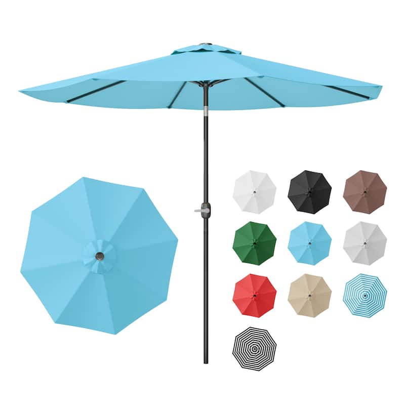 Patiowell 9 FT Outdoor Patio Umbrella, Outdoor Table Umbrella, Yard Umbrella, Market Umbrella with Push Button Tilt and Crank