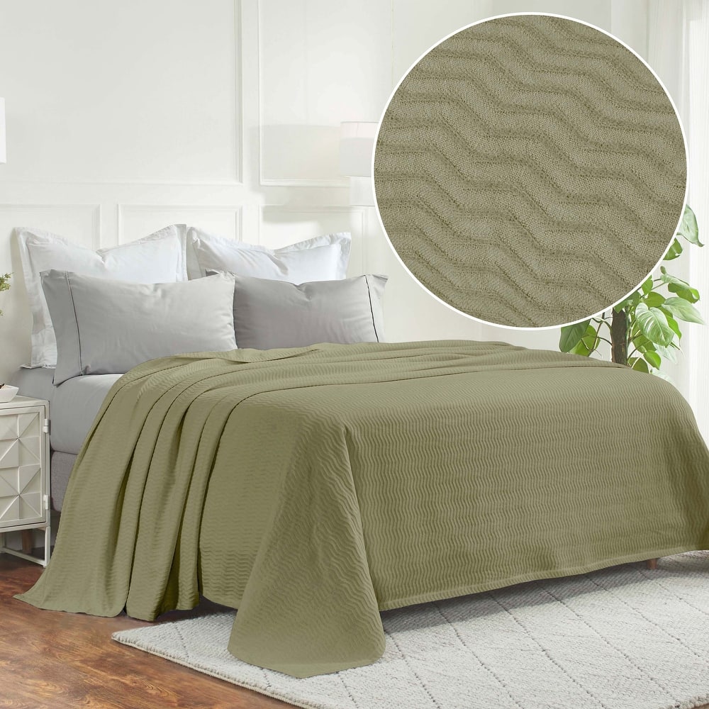 Superior Jena Cotton Textured Chevron Lightweight Woven Blanket