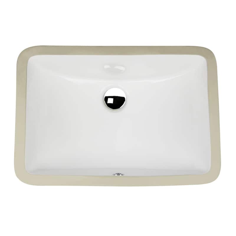 Highpoint Collection White Ceramic Undermount Vanity Sink
