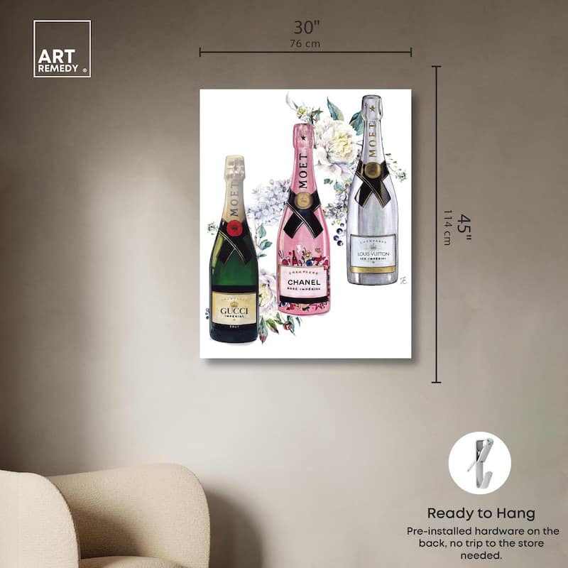 Doll Memories - Champagne Floral Acrylic by Art Remedy, Ready to Hang