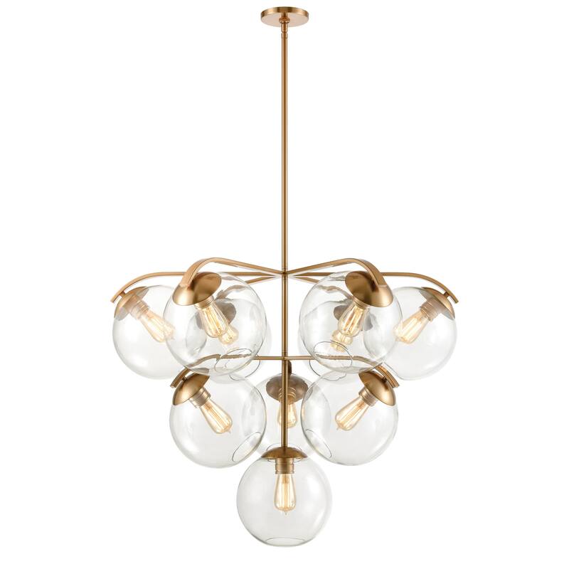 Elk Home Collective Satin Brass With Clear Glass 10 Light Chandelier - Satin Brass