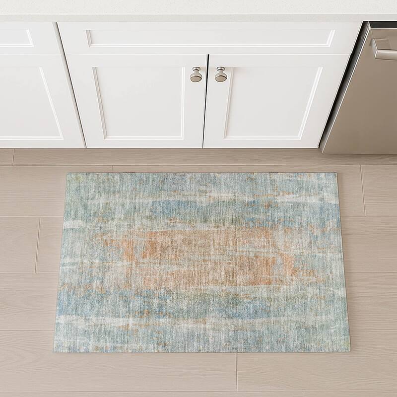 Machine Washable Indoor/ Outdoor Vintage Ombre Chantille Rug