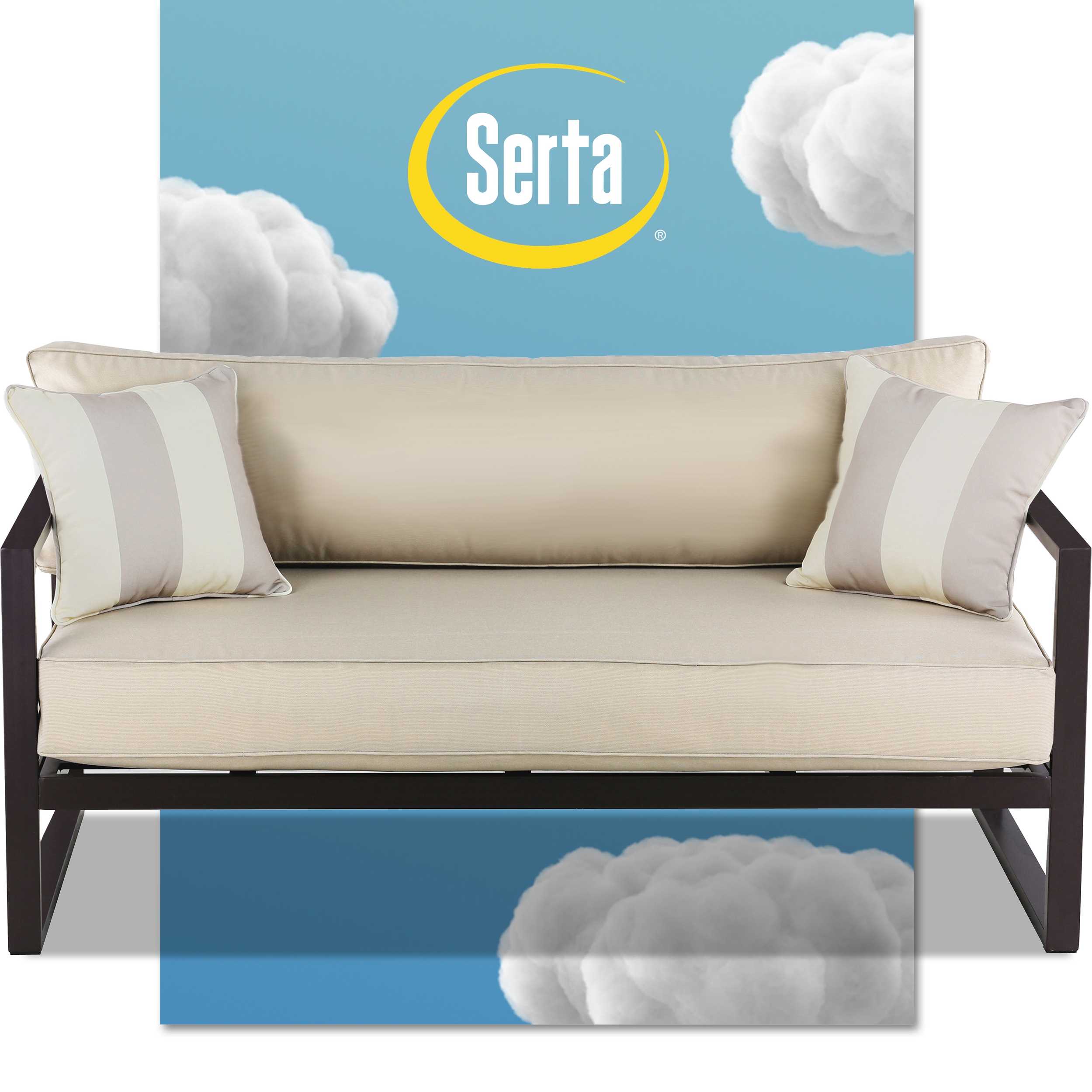 Serta Catalina Outdoor Upholstered Sofa with Bronze Metal Frame
