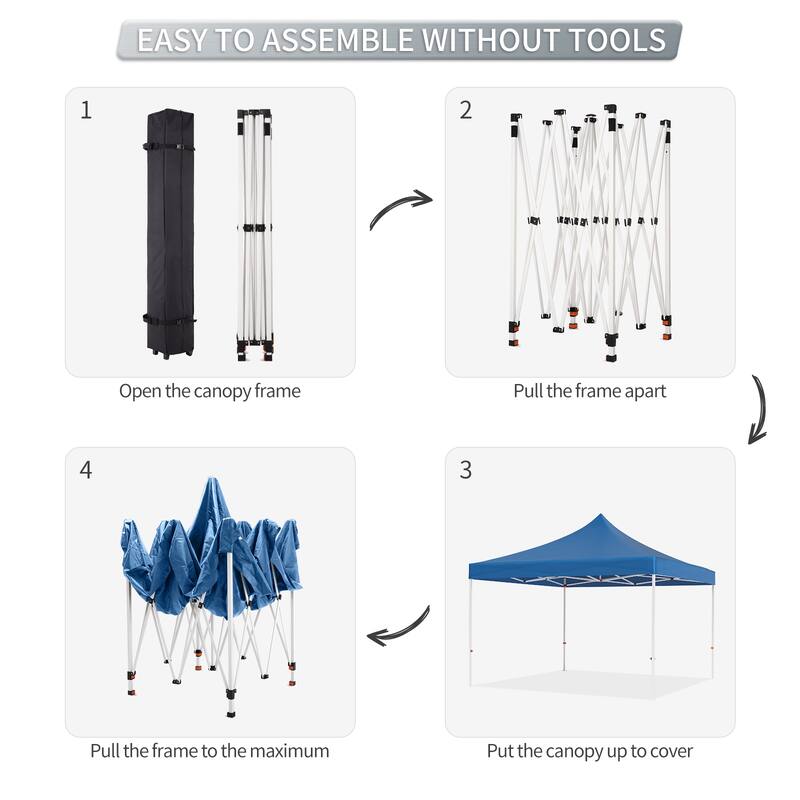 10x10 ft Pop-Up Canopy with 1-Minute Setup, UV Protection, Waterproof, and Adjustable Heights