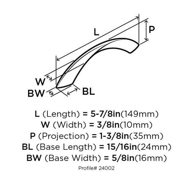 Amerock Essential'Z 5 Inch (128mm) Center to Center Arch Cabinet Pull