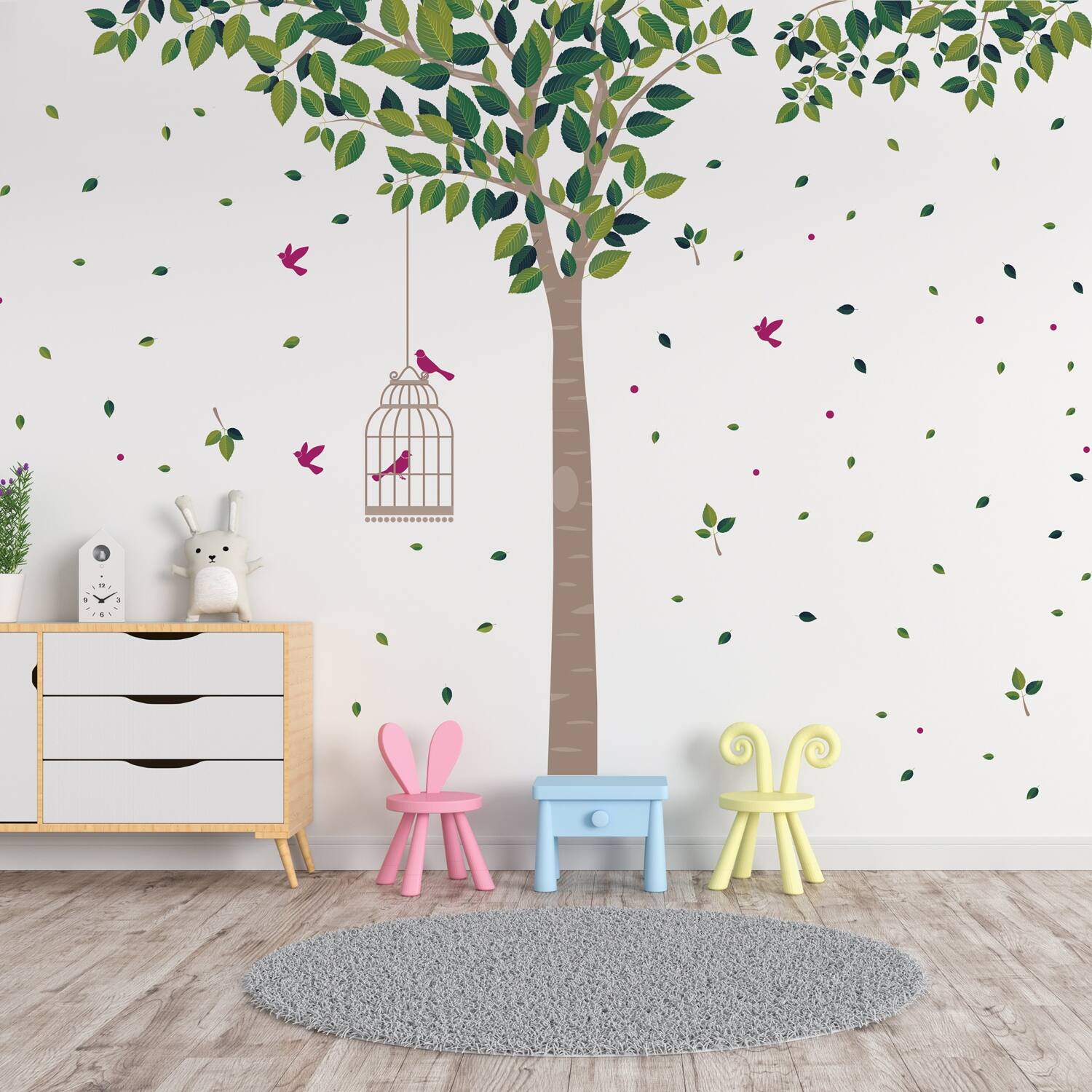 Walplus Huge Green Tree Peel and Stick Wall Sticker Wall Decal Home