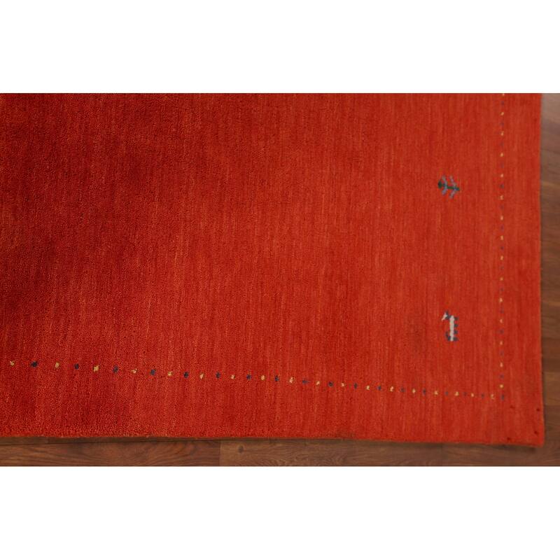 Salmon Tribal Gabbeh Oriental Area Rug Handmade Wool Carpet - 3'10"x 5'10"