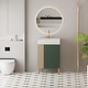 preview thumbnail 17 of 28, 21.6" Freestanding Single Bathroom Vanity with Left Shelf, Ceramic Sink Soft-Close Door, 3 Colors Option