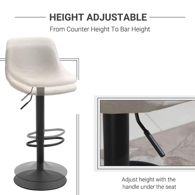 Adjustable Bar Stools,Swivel Bar Height Chairs Barstools Padded,2 PCS