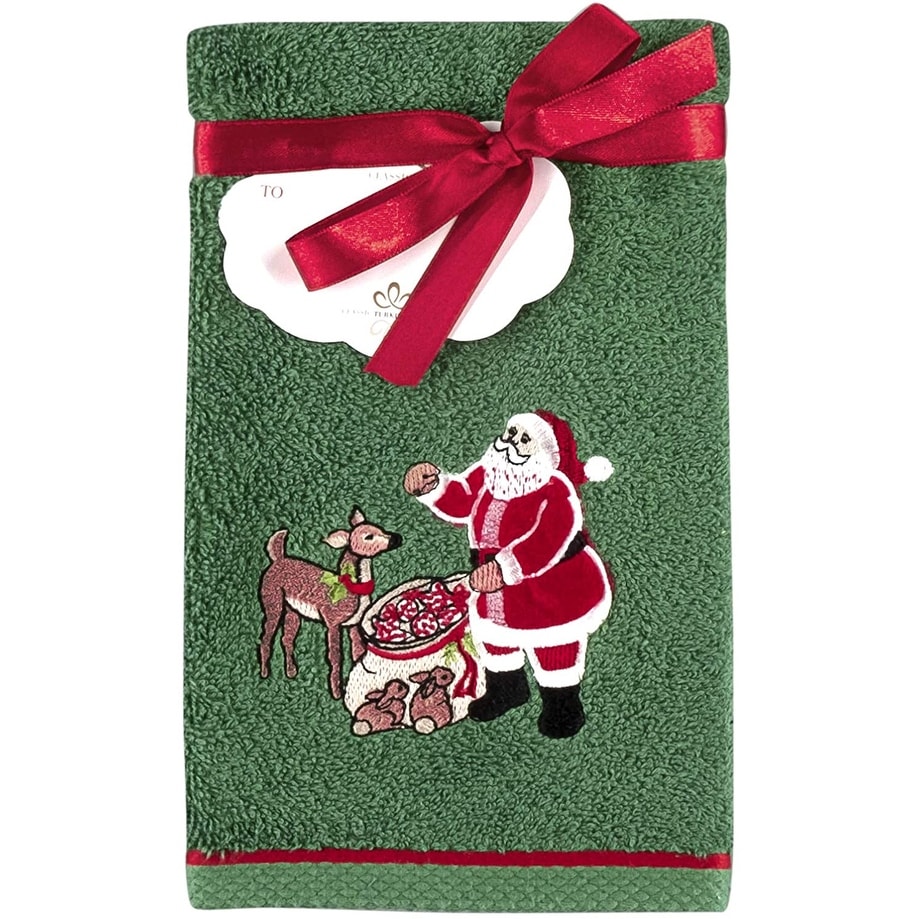 Christmas Hand Towels With Hanging Loop, Santa Hand Towels, Holiday Hand  Towels for Kitchen, Hand Towels With Hanging Loops, Finger Towels 