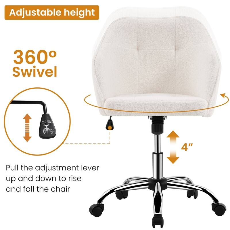 Yaheetech Desk Chair for Home Office, Height Adjustable 360°Swivel Computer Chair