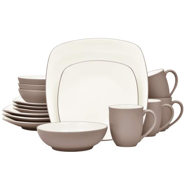slide 2 of 9, Noritake Colorwave 16-Piece Square Set, Service For 4 Clay