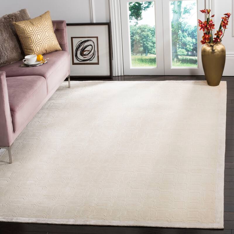 SAFAVIEH Couture Hand-knotted Tibetan Kerle Modern Wool Rug - 8' x 10' - White
