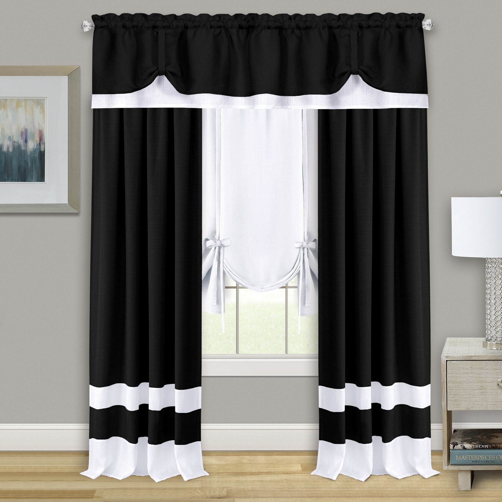 Darcy Window Curtain Tie Up Shade - 58x63-image