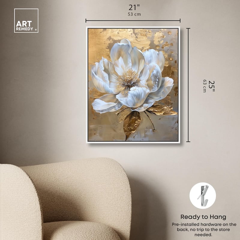 Athenas Flower Canvas Glamorous Feminine Wall Art by Art Remedy