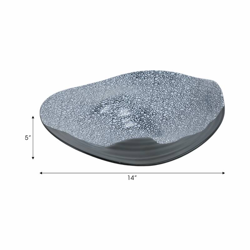 Decorative Ceramic Pebble Inspired Pattern Bowl - Black