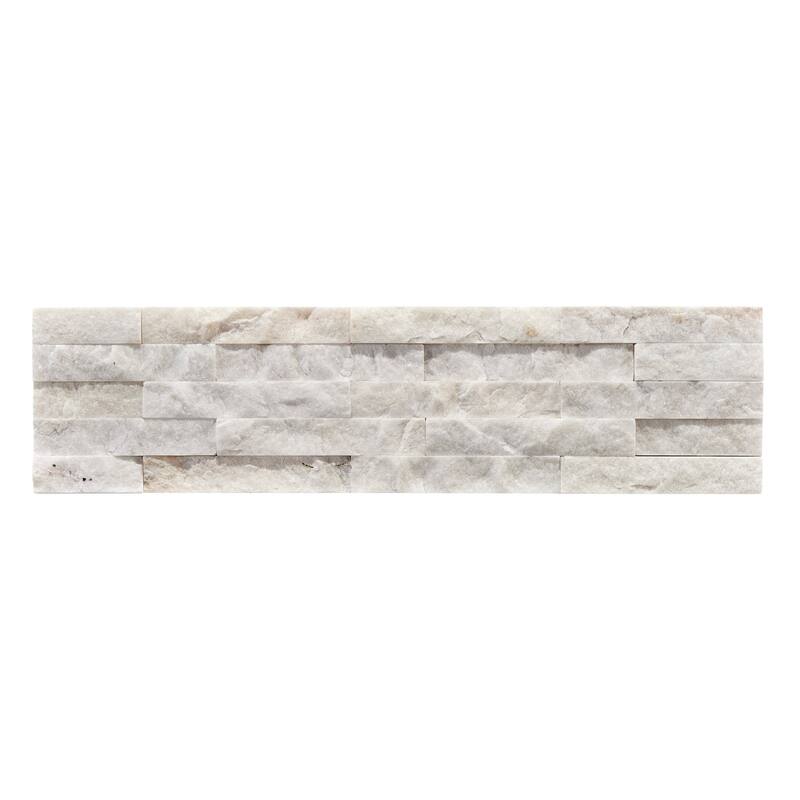 Slender Strip 3 in. x 12 in. Panel and 3 in. x 12 in. Corner Marble Wall Tile