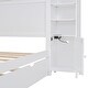 preview thumbnail 23 of 25, Full Size Wooden Bed with Trundle, Cabinets, Shelf and Sockets
