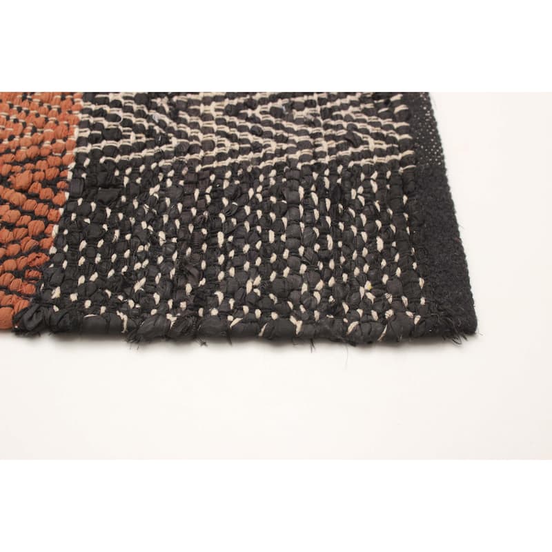 ECARPETGALLERY Flat-Weave Palas Denizli Black Jute Kilim - 5'8 x 8'2