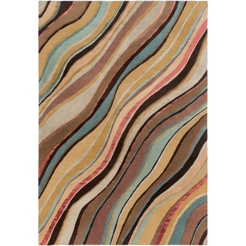 The Curated Nomad Pinos Hand Tufted Bohemian & Eclectic Stripe Area Rug