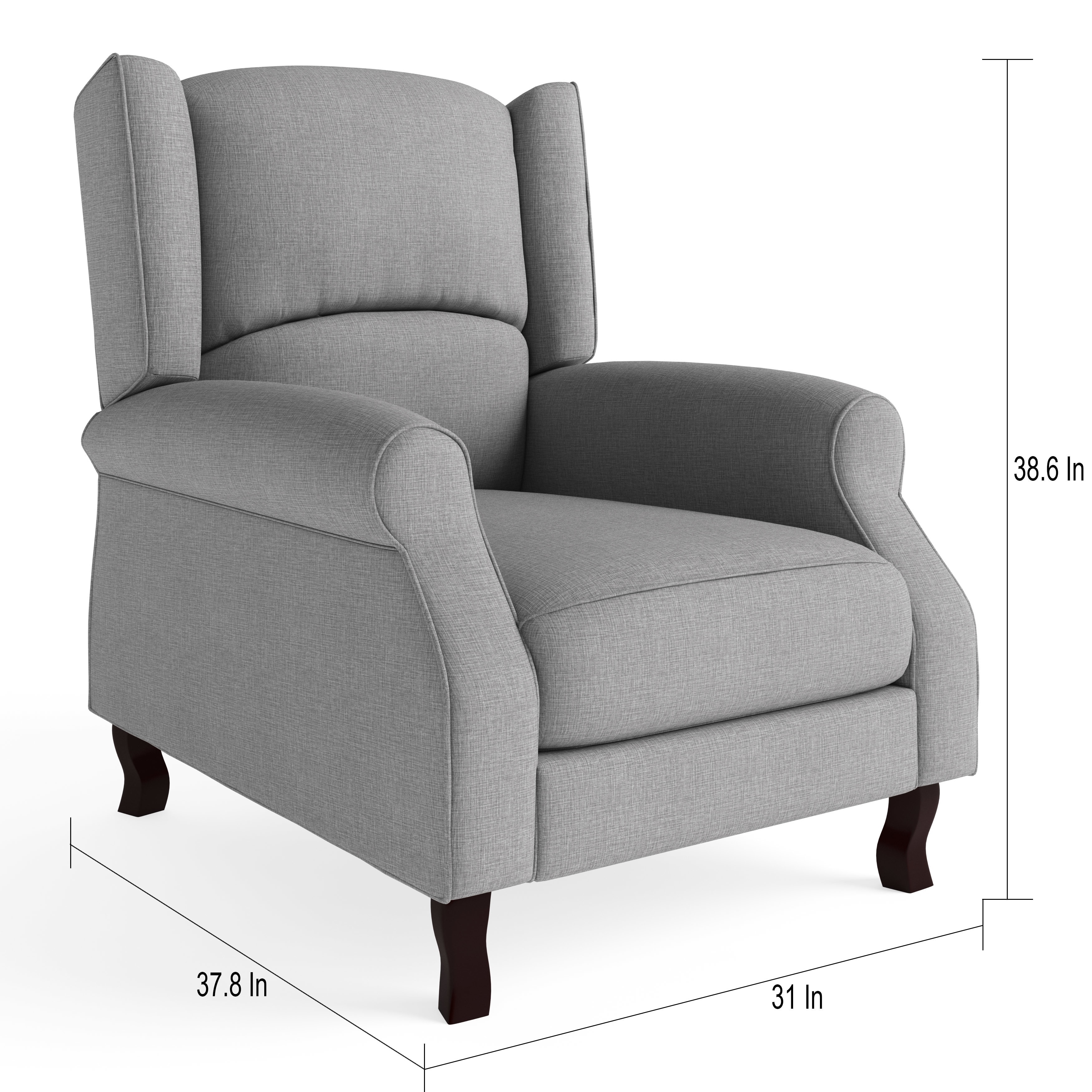 Modern Wingback Linen Fabric Accent Recliner Chair Bed Bath