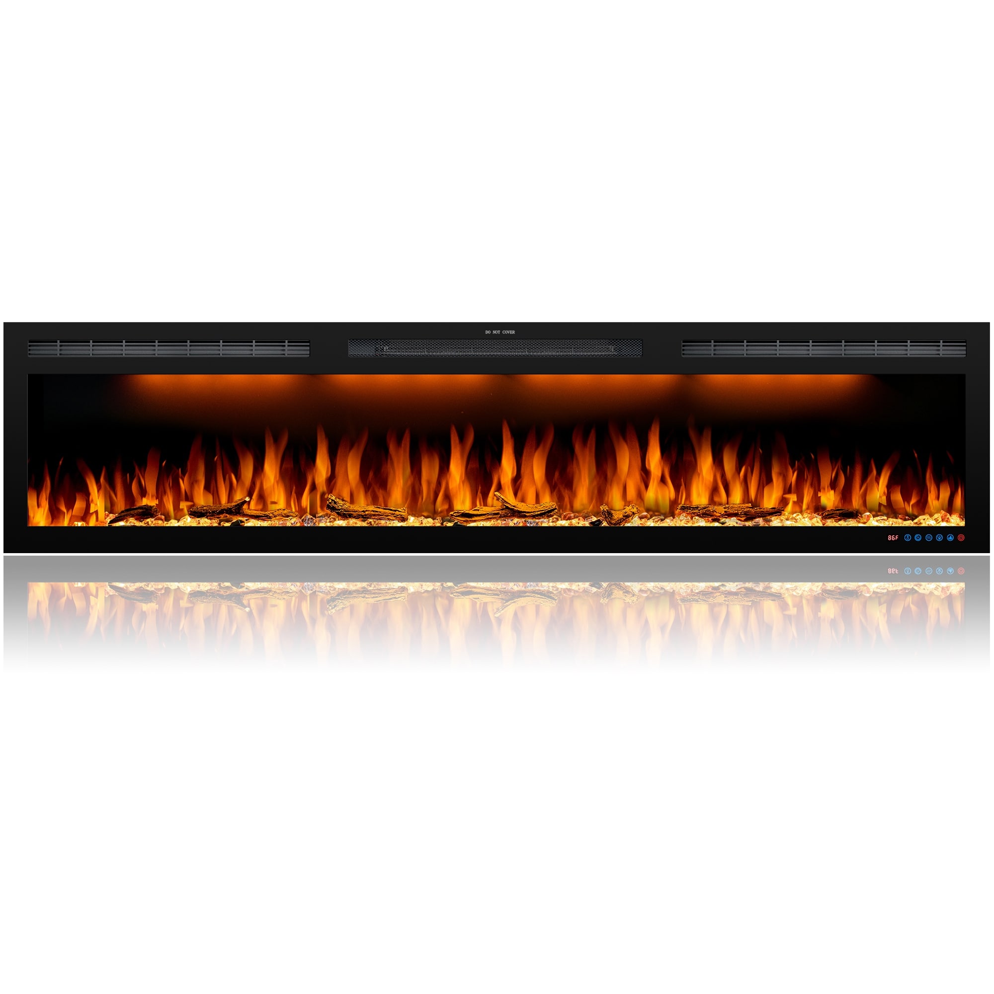 72inches Wall Mounted& Recessed Electric Fireplace with Remote Control