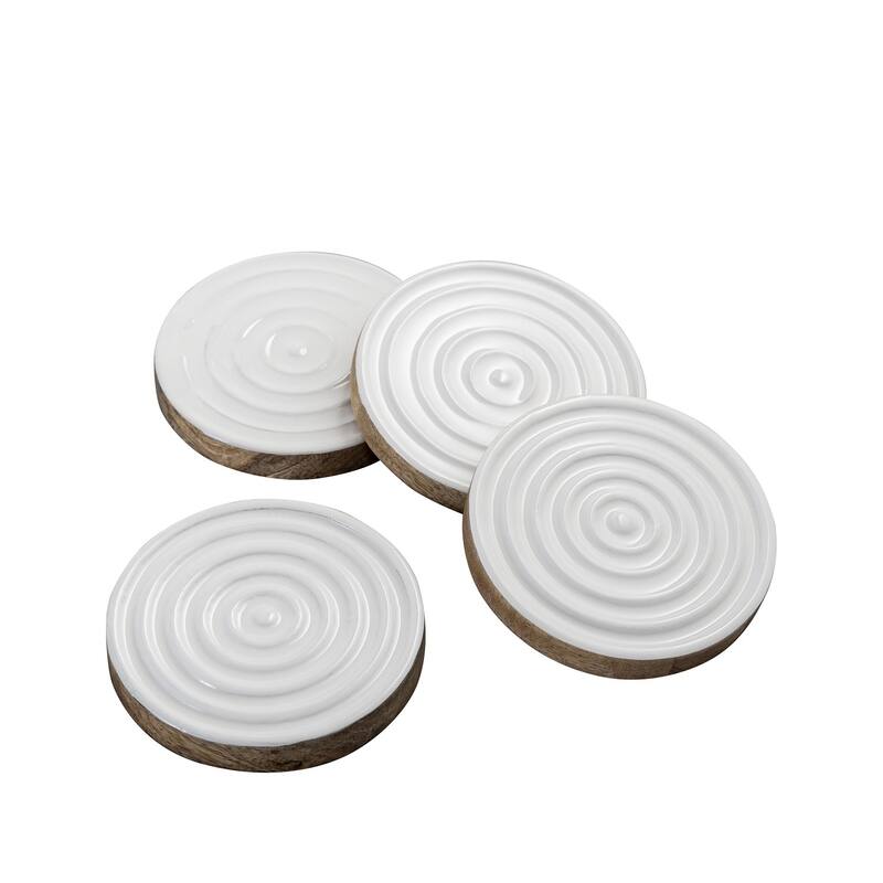 Mango Wood Round Coaster Set Of 4