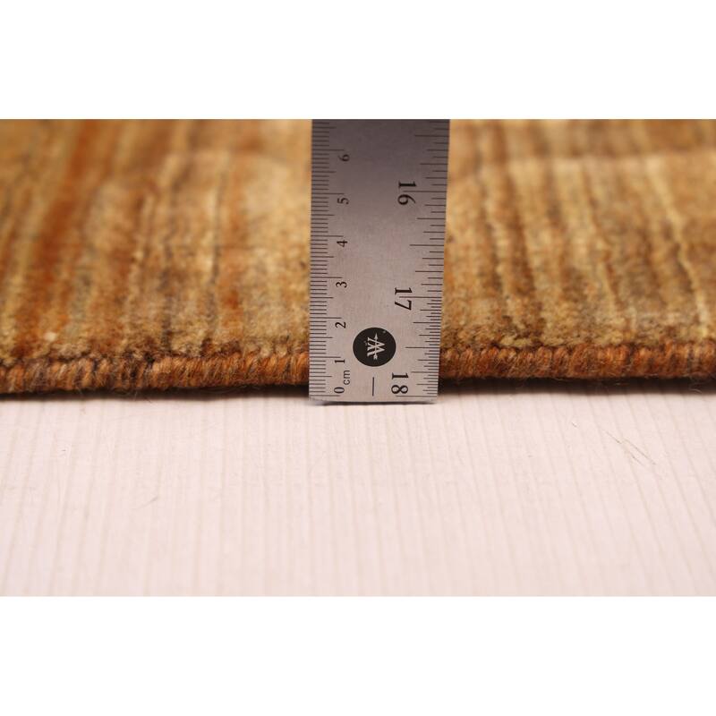 ECARPETGALLERY Hand Loomed Loreto Light Brown Wool Rug - 5'5 x 7'6