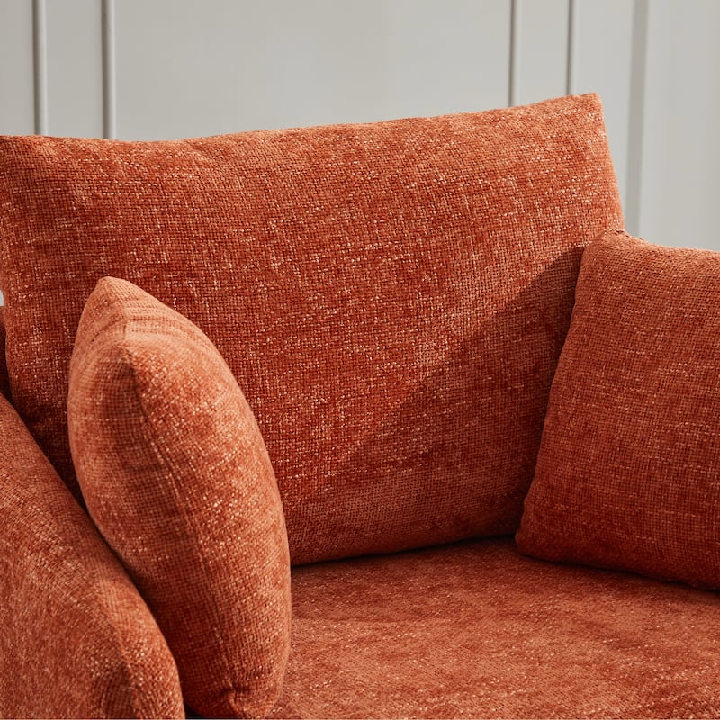 40.6" W Upholstered Swivel Accent Sofa Chair With Pillows