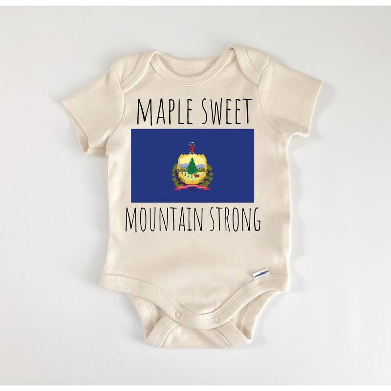 Vermont - Baby Boy Girl Clothes Infant Bodysuit Funny Cute Newborn - White - 3-6M