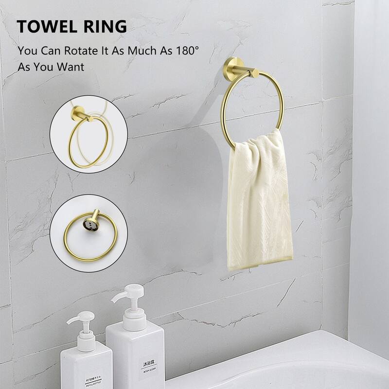 3-Piece Bathroom Hardware Set Bathroom Hardware Accessories Sets SUS304 Stainless Steel Bath Shower Set - N/A