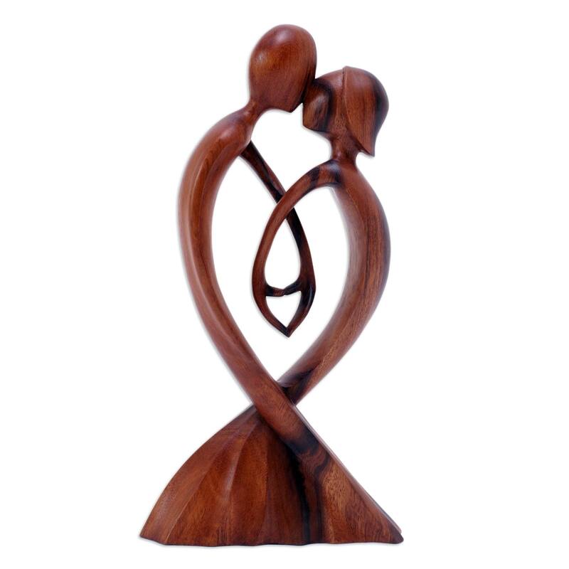 Novica Handmade Heart At Your Fingertips Wood Statuette