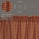 preview thumbnail 3 of 10, Primitive Kitchen Curtains VHC Burgundy Check Swag Pair Rod Pocket Cotton Check - Swag 36x36x16