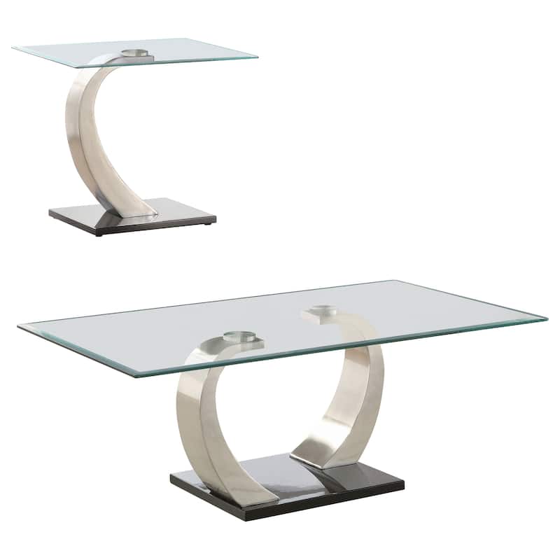 Pruitt Coffee And End Table Set Satin Silver