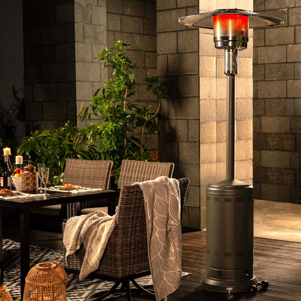 Powder-Coated Propane Gas Outdoor Heater with Wheels, ETL Certified
