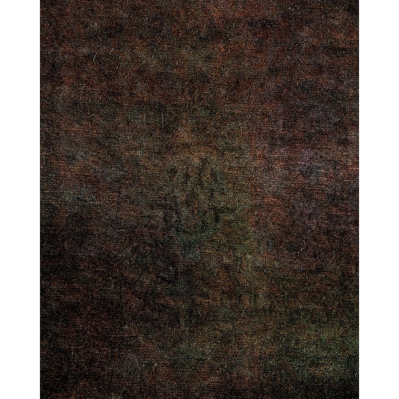 Overton Hand Knotted Wool Vintage Inspired Modern Contemporary Overdyed Black Runner Rug - 2' 6" x 10' 2"