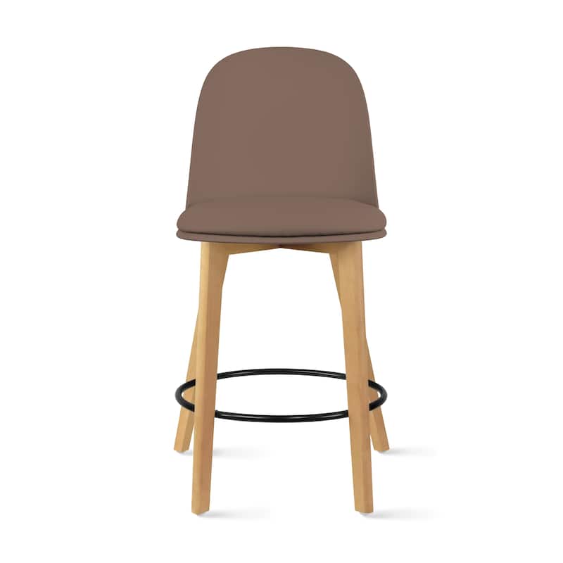 Set of 2 Designer Eiffel Chairs Counter Stools With Backs Side Molded Shell Kitchen Office Dining Dowel Bar Patio