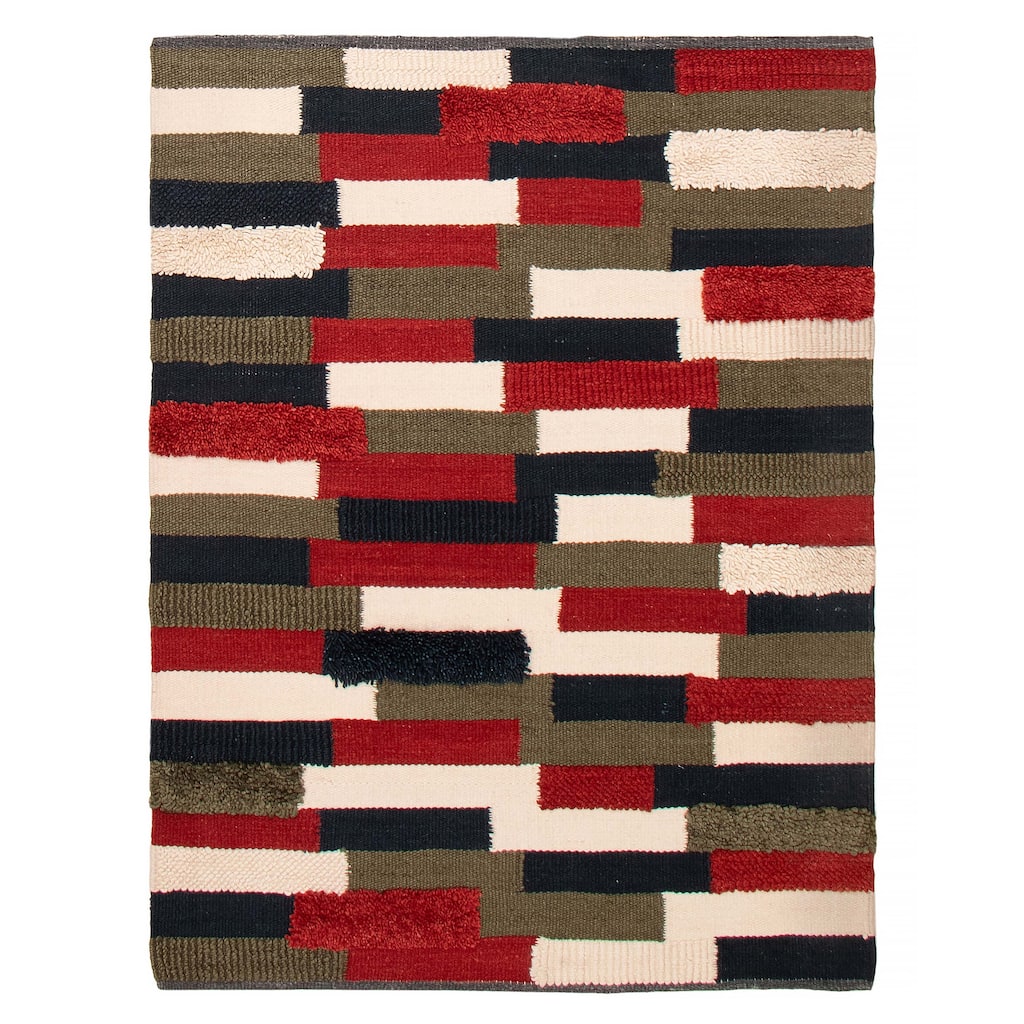 ECARPETGALLERY Braid weave Sienna Red Wool Rug - 5'10 x 7'8