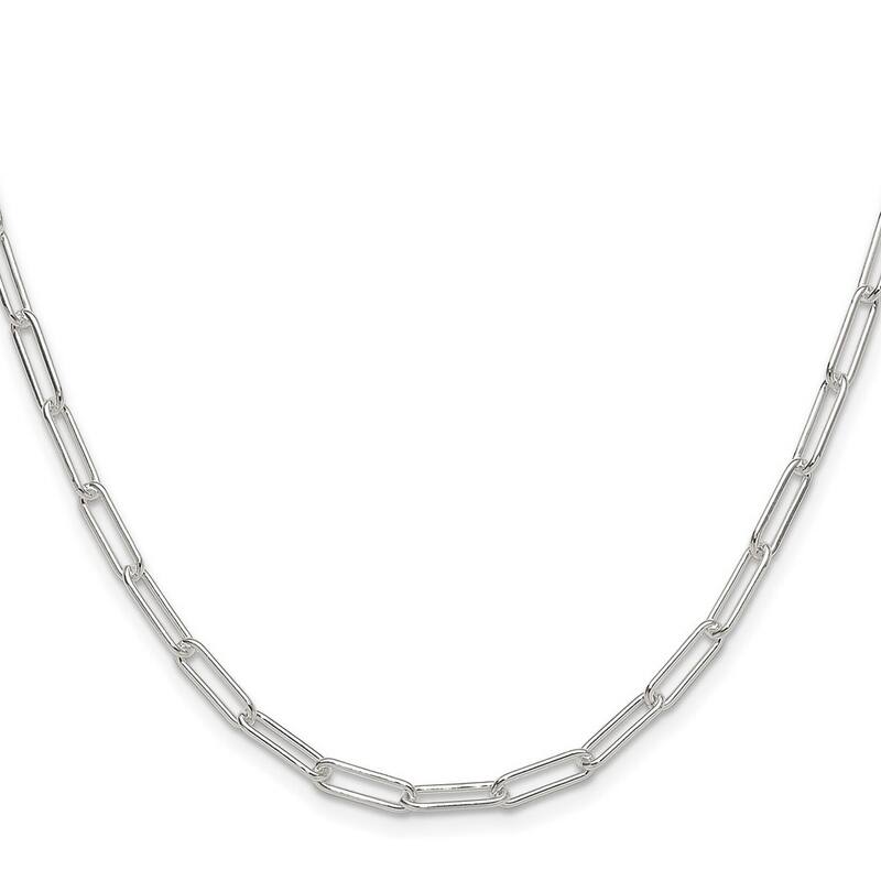 Curata 925 Sterling Silver Polished 3.5mm Paperclip Chain Necklace Options: 16 18 20 22 24