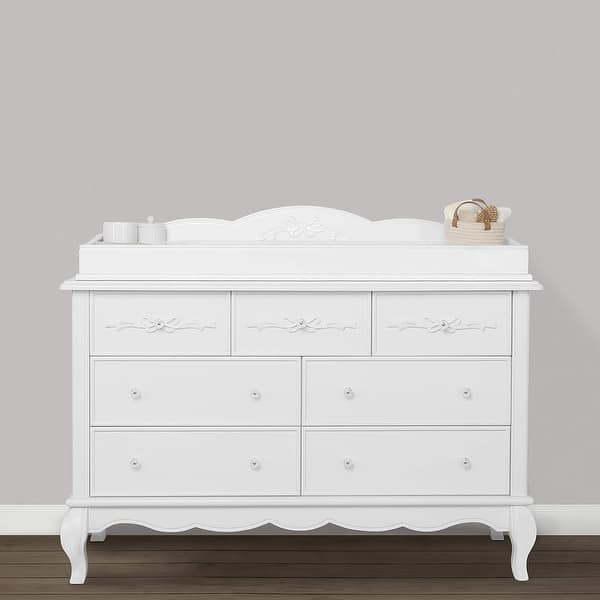 slide 2 of 10, Evolur Aurora Change Tray|Lasting Quality|Intricate Ribbon Bow Scrollwork Frost