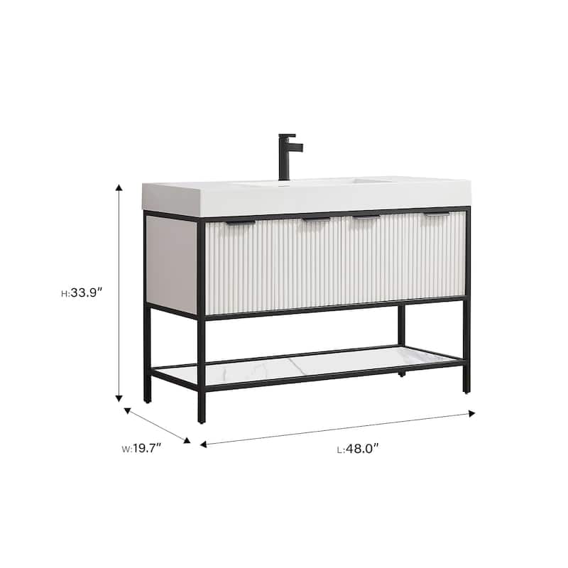 Marcilla 48 in. Single Sink Bath Vanity with Stone Sink Top