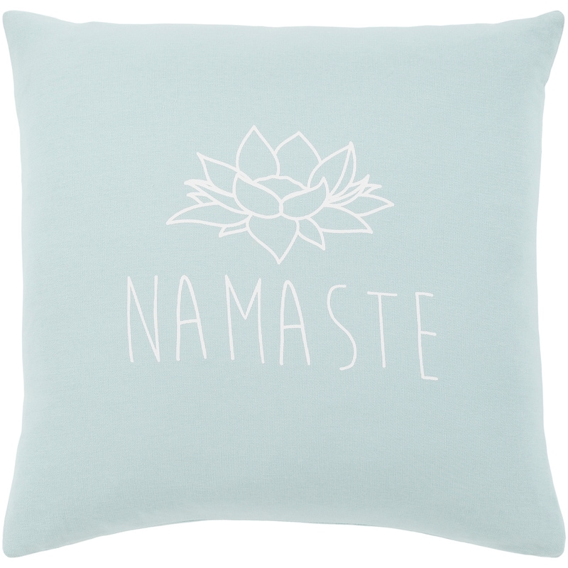 Artistic Weavers Blessed Blue "Namaste" Throw Pillow Cover (18" x 18")