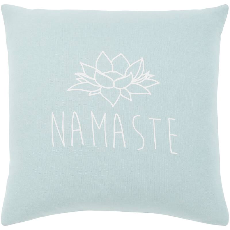 Artistic Weavers Blessed Blue "Namaste" Throw Pillow Cover (20" x 20")
