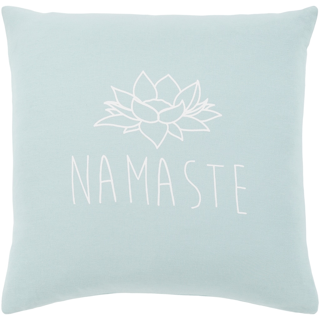 Blessed Blue "Namaste" Throw Pillow Cover (22" x 22")