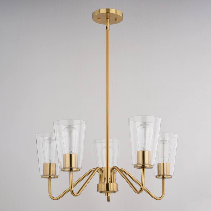 Beverly Chandelier Light Fixture Clear Glass Shade, LED Compatible