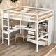 preview thumbnail 2 of 20, Modern Full Size Loft Bed with Built-in Desk，Storage Shelves and Drawers for Bedroom