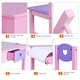 preview thumbnail 6 of 8, Costway Kids Art Table and 2 Chairs Set with Paper Roll Rack & 2