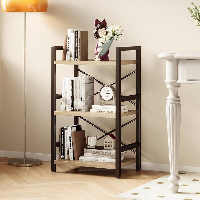 Metal Small Bookcase - 16.54"D x 11.02"W x 27.56"H